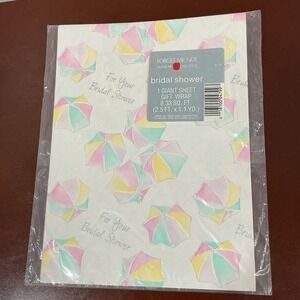 Vintage American Greetings BRIDAL SHOWER Gift Wrap Paper 8.33 SQ.FT. SEALED NOS